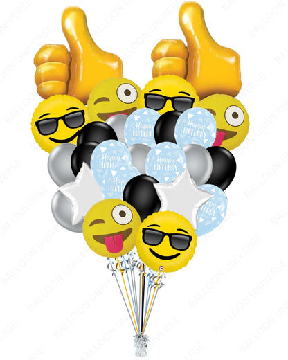Thumbs Up mylar /Emoji/Star mylar/ Latex Balloons  for Birthday (Helium Filled)