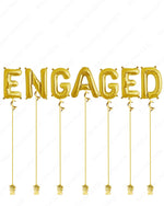 40" Gold Foil “ENGAGED” Letter Balloons