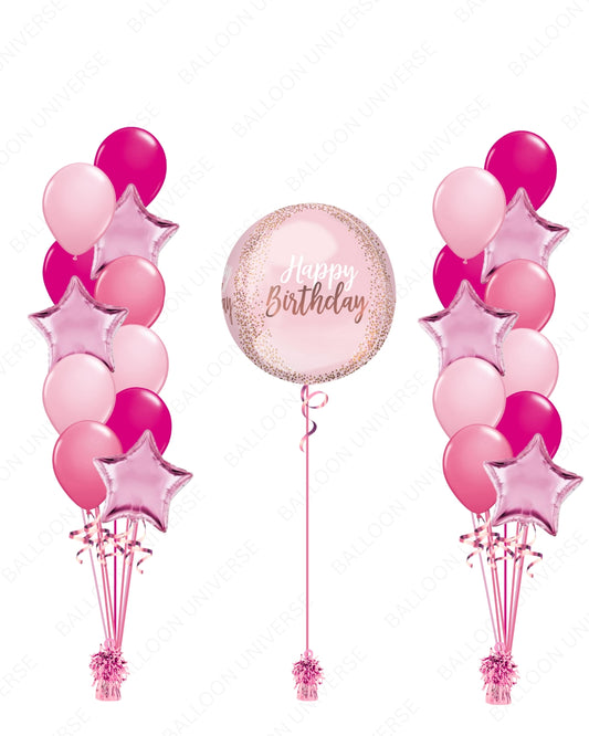 Celebrate in Style - Pink Birthday Balloon Bouquets