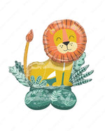 large lion standing airwalker with green hues| lion balloon