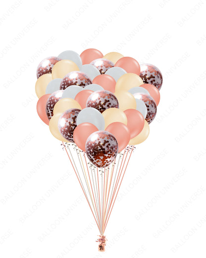 Blush & Rose Gold Confetti Balloon Set - 12, 24, or 36 Pack