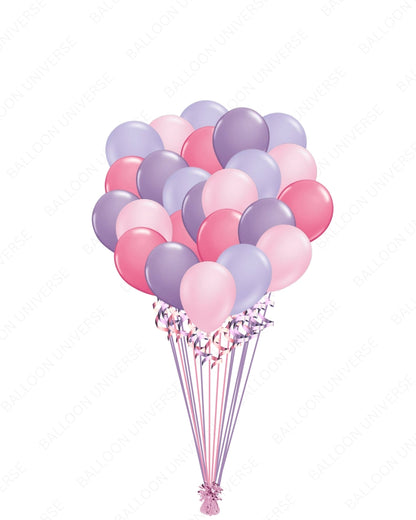 Pink & Purple Latex Balloon Set - Helium Balloons
