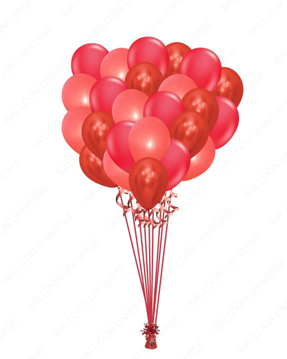 Romantic Red Balloons Bunch