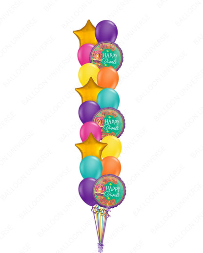 Colorful Happy Diwali Balloon Bouquet