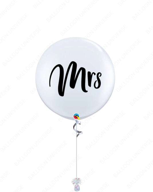 Elegant Giant 36" White Mrs. Balloon - Helium Filled