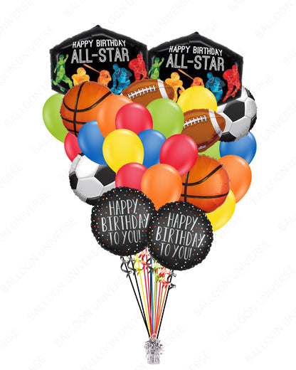 Happy Birthday All Star - Sports Balloon Bouquet