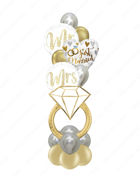 Elegant Wedding Balloon Decoration | Supershape Ring | Mr & Mrs Balloons