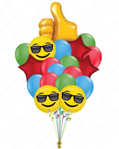 Thumbs Up Emoji with Colorful Latex & Stars