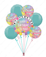 Happy Birthday Mylar Balloon Set in Tiffany Blue Theme