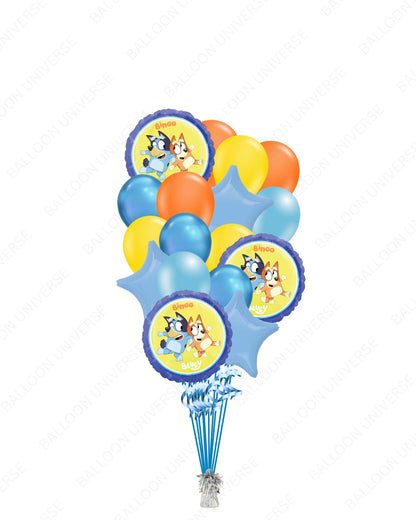 18" Bluey & Bingo mylars with Colorful Latex Balloons
