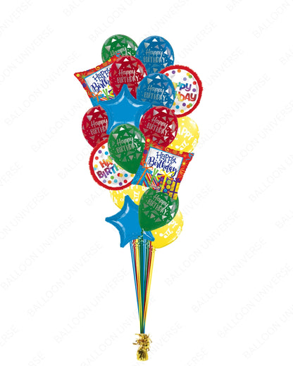 Happy Birthday Balloons-Bright & Cheerful