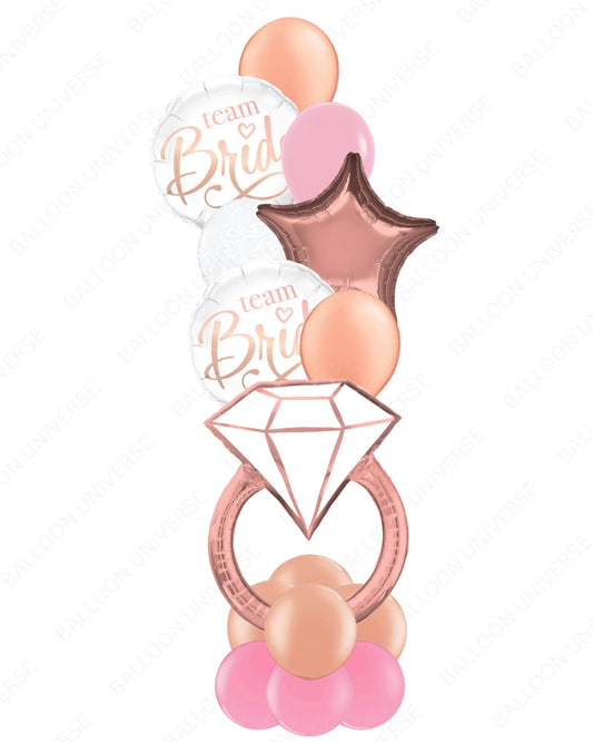 Team Bride Balloon Tower in Rose Gold