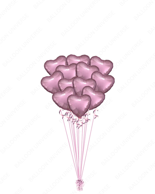 A Dozen Rose Gold Hearts