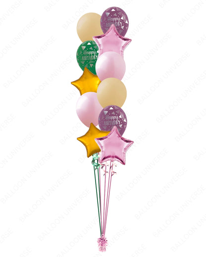 Elegant Happy Birthday Balloon Bouquet
