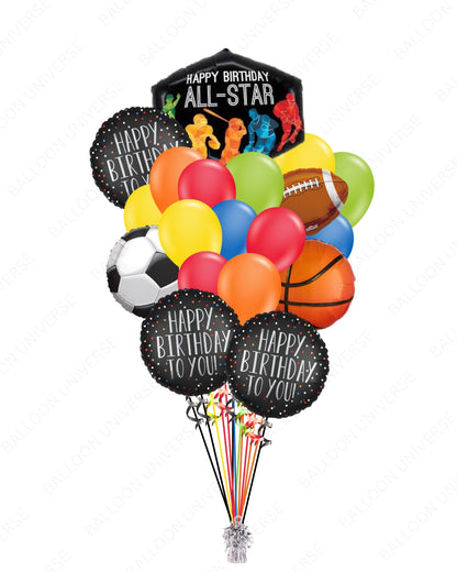 Happy Birthday All Star - Sports Balloon Bouquet