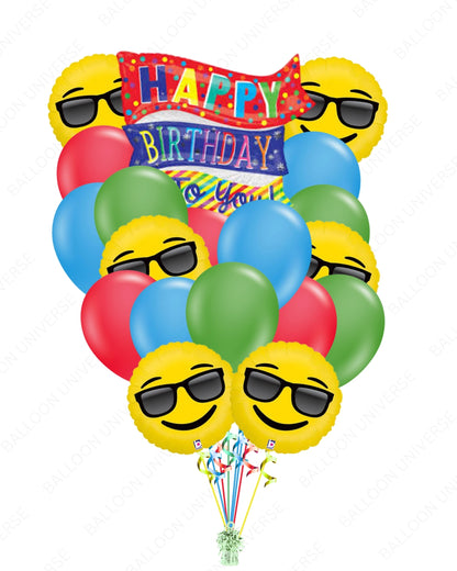 Emoji Vibes "Happy Birthday" Balloon Set