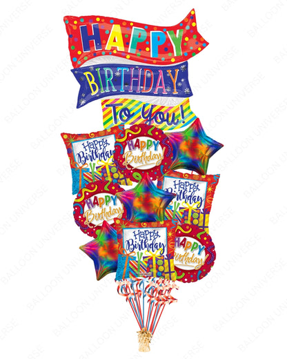 Colorful "Happy Birthday To You" Celebration Set