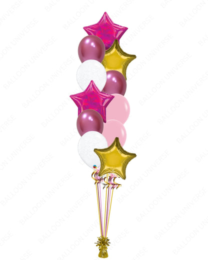 Elegant Pink and Gold Star Balloon Set - 3 Variants