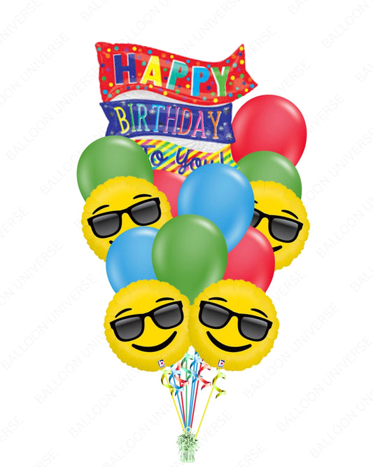 Emoji Vibes "Happy Birthday" Balloon Set