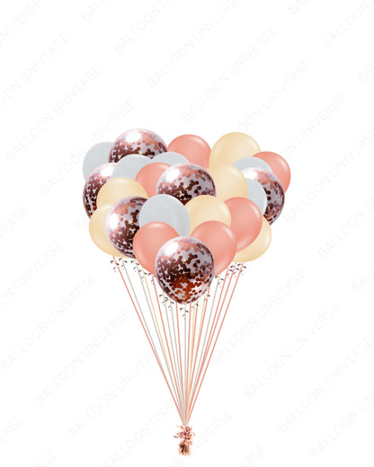 Blush & Rose Gold Confetti Balloon Set - 12, 24, or 36 Pack