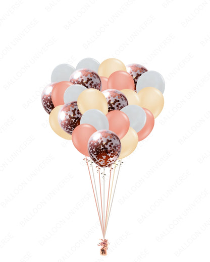 Blush & Rose Gold Balloons - Helium-Filled