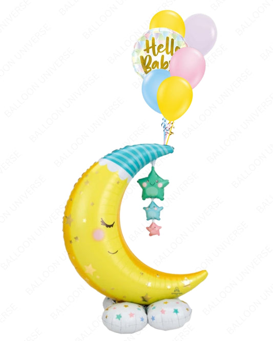 4 ft Standing Moon Balloon Arrangement