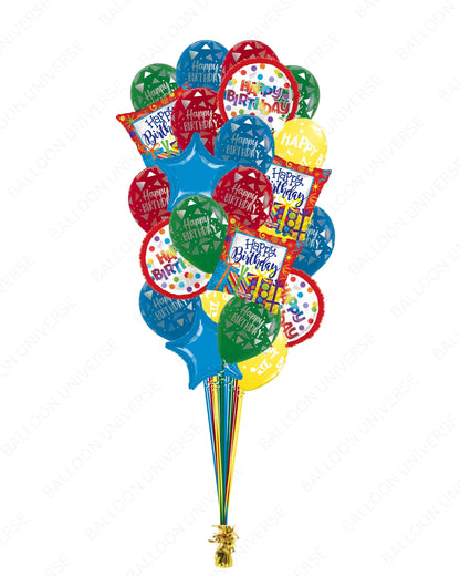 Happy Birthday Balloons-Bright & Cheerful