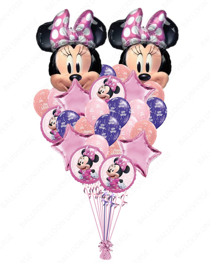 Minnie Mouse Mylar Balloon Bouquet for Birthday - 3 Variants