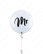 Giant 36" White “Mr.” Balloon - Helium Filled