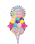 Multicolor Birthday Balloon Arrangement with Super Shape Mylar