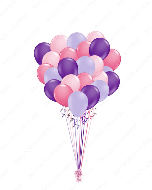 24pcs - Pink & Purple Balloons