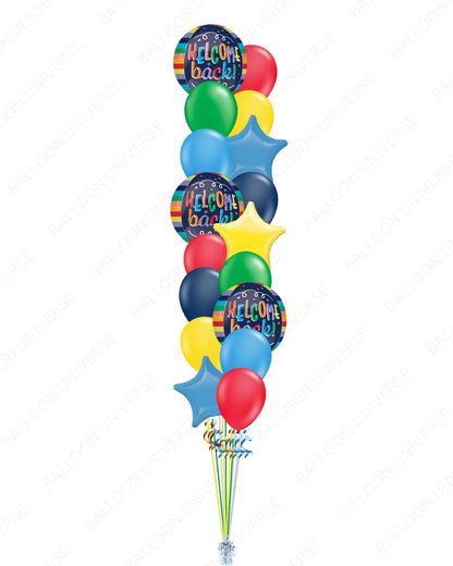 Welcome Back Balloon Bouquet - Colorful Mylar & Latex Party Decoration with Helium inflation