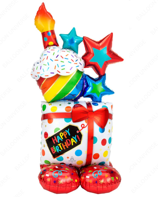 5 ft Stacked Happy Birthday Icons Airwalker